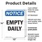 Signmission Empty Daily, 10 in W x Rectangle, Plastic OS-2PACK-NS-P-1014-V-12026 - alternate 3